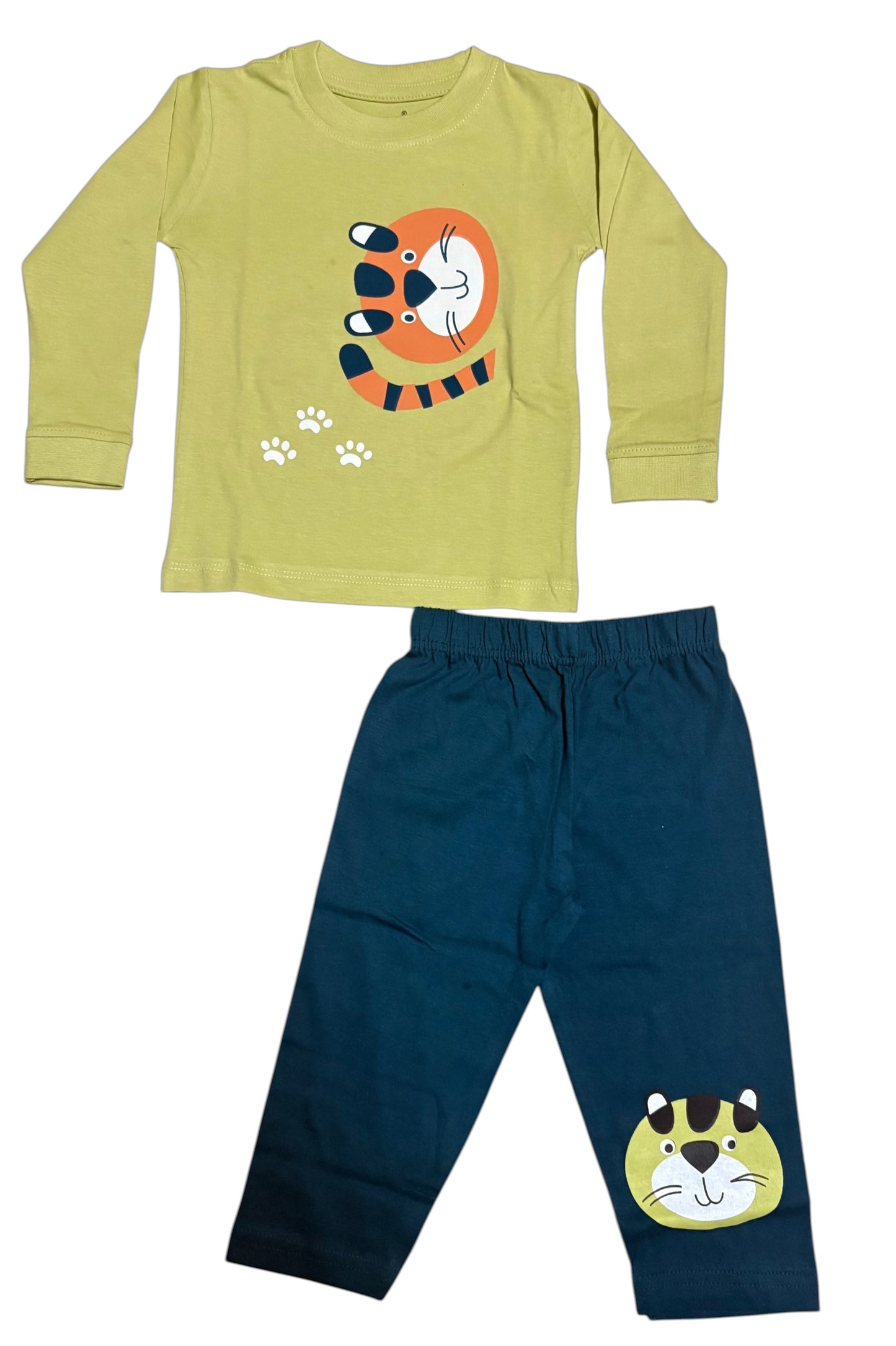 Kids Outfit Set with Animal Prints | 5 Full Sleeve Tops & Pants