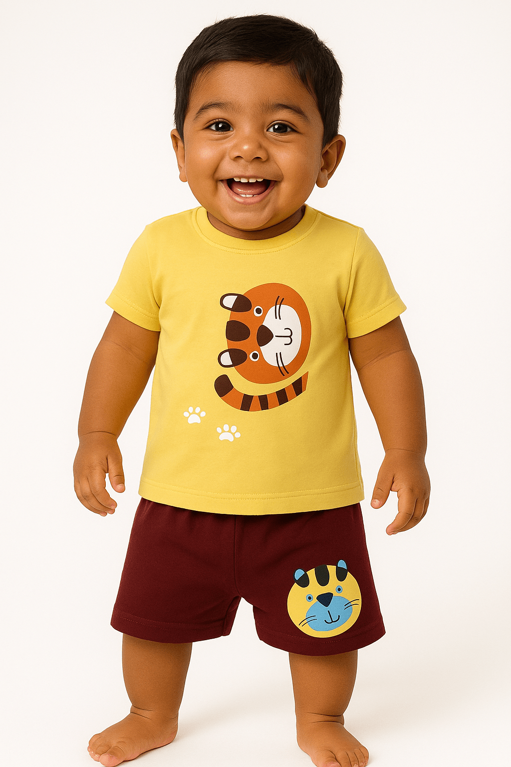 Kids Boys & Girls 100% Combed Biowash Cotton Printed T-Shirt & Shorts Combo | Unisex Pack of 5 for Comfortable Everyday Wear - Stylelogy