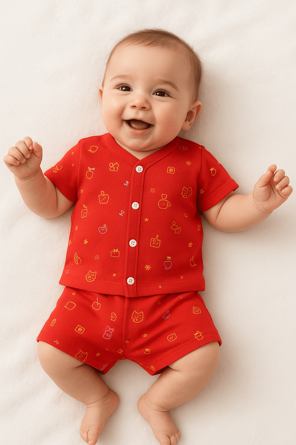 New Born Baby Unisex Soft Cotton Half Sleeve Jhabla Dress | Boy & Girl Size From 3 Months Clothing Set for New Born | Pack Of 5 Combo - Stylelogy