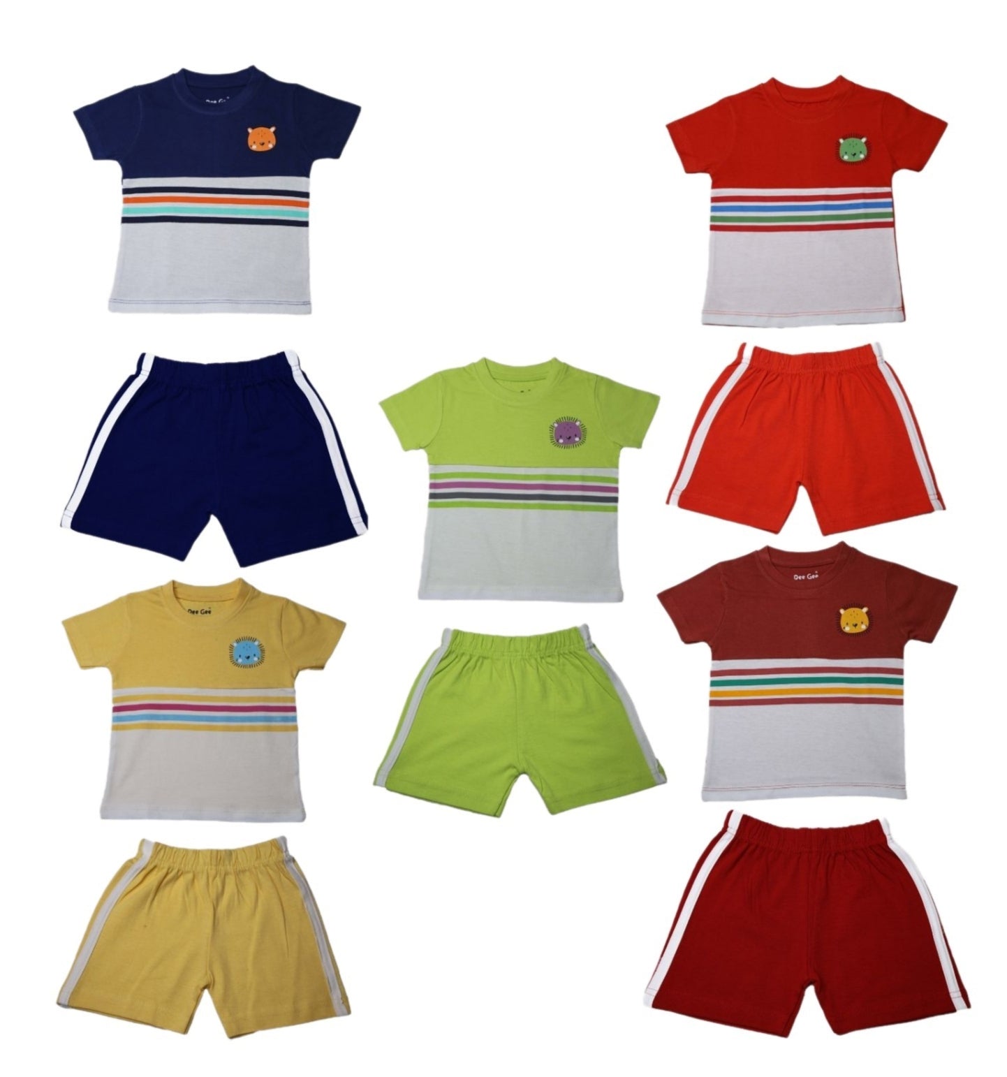 Stylelogy 6Months to 2Years Boys & Girls Baby 100% Cotton Tshirt & Shorts | Kids Wear Pack Of 5 combo All Season wear