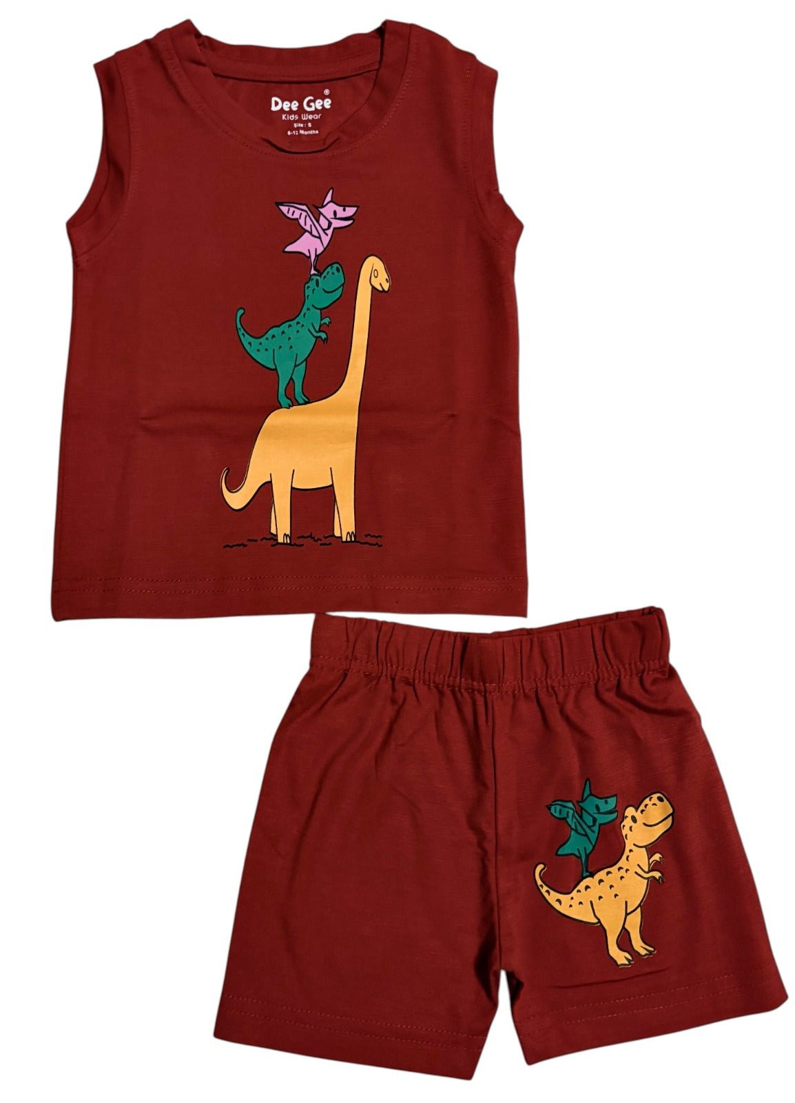 Kids T-Shirt and Shorts Set – Pack of 5 | Sleeveless Cartoon Print Cotton Combo - Stylelogy