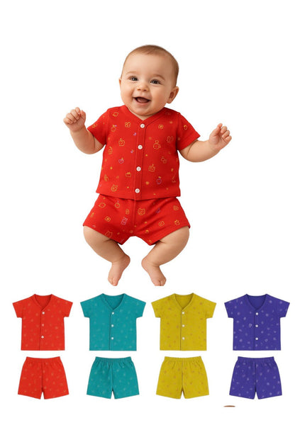 New Born Baby Unisex Soft Cotton Half Sleeve Jhabla Dress | Boy & Girl Size From 3 Months Clothing Set for New Born | Pack Of 5 Combo - Stylelogy