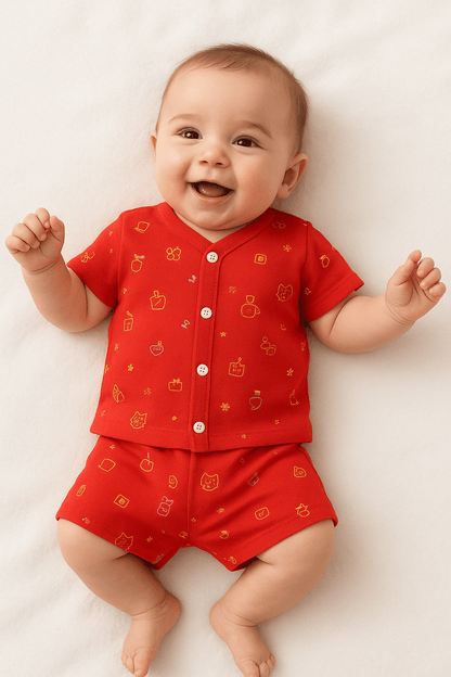 New Born Baby Unisex Soft Cotton Half Sleeve Jhabla Dress | Boy & Girl Size From 3 Months Clothing Set for New Born | Pack Of 5 Combo - Stylelogy