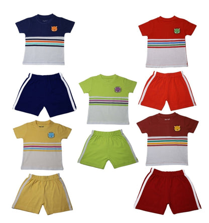 Stylelogy 6Months to 2Years Boys & Girls Baby 100% Cotton Tshirt & Shorts | Kids Wear Pack Of 5 combo All Season wear