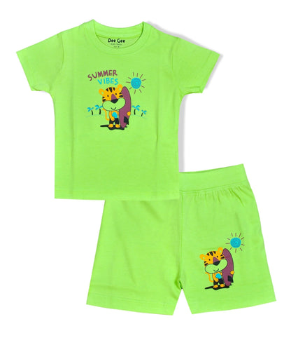 Stylelogy Tshirt & Shorts for kids | Toddler & Infant Baby Printed T-shirt & Half Pant| Little Boys & Girls Kids Dress, Pack of 5 combo | Unisex Clothing Set for Baby style 156 - Stylelogy